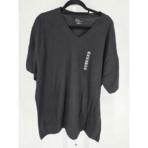 PBX Basics Mens Sz XXL Short Sleeve V Neck T Shirt Solid Black NEW
